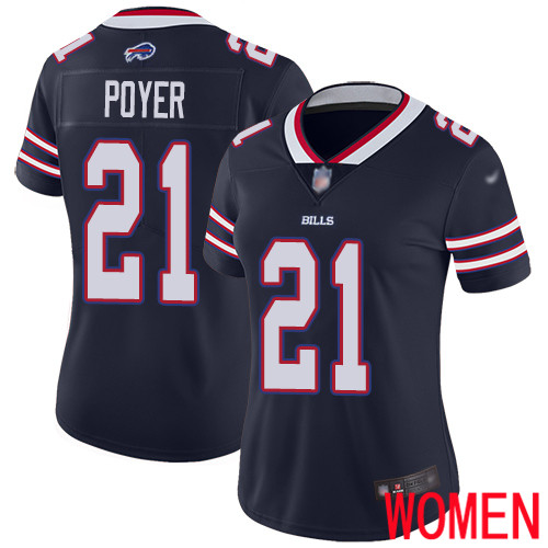 Women Buffalo Bills #21 Jordan Poyer Limited Navy Blue Inverted Legend NFL Jersey->women nfl jersey->Women Jersey